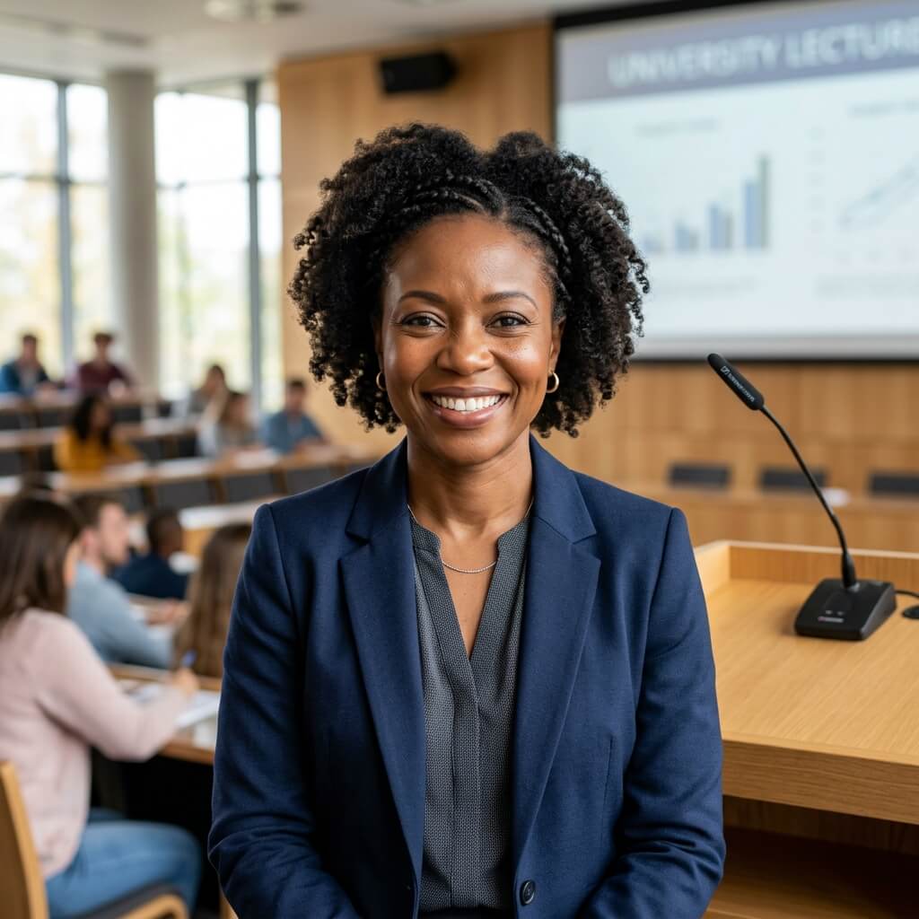 African female lecturer